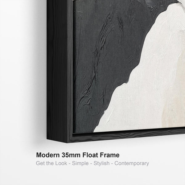 Wide Narrow Horizontal Wall Art Print Neutral Beige Black Panoramic