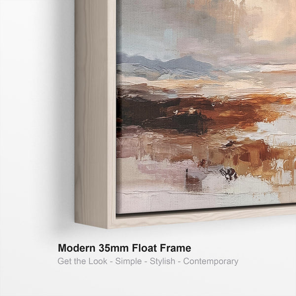 Wide Framed Panoramic Wall Art Narrow Horizon Glow