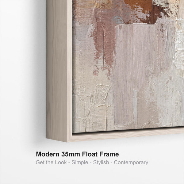 Blush Pink Neutral Framed Wall Art Canvas Faded Harmony