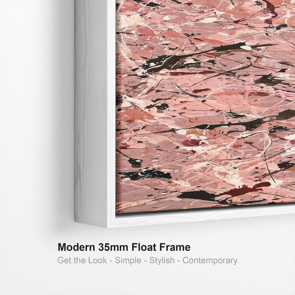 Tall Pink Vertical Wall Art - Framed Upright Blush Abstract