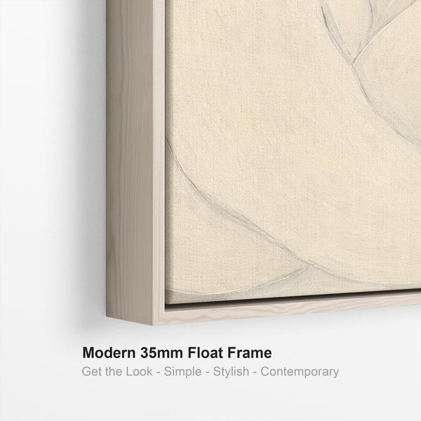Framed Bedroom Artwork - Serene Woman 2 - Neutral Beige