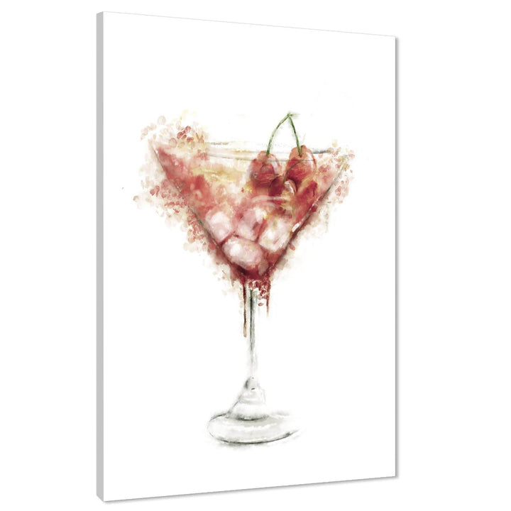Kitchen Canvas Art Pictures Cocktail Red Grey - 1RP1398M