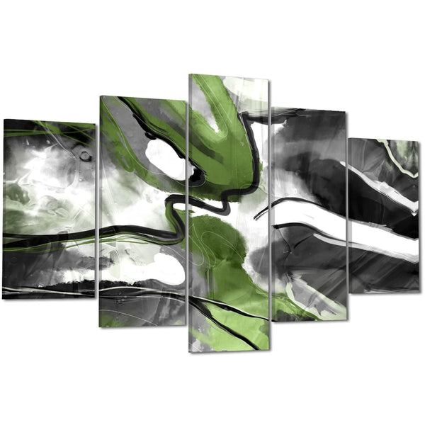 Abstract Lime Green Black Graphic Canvas Art Prints