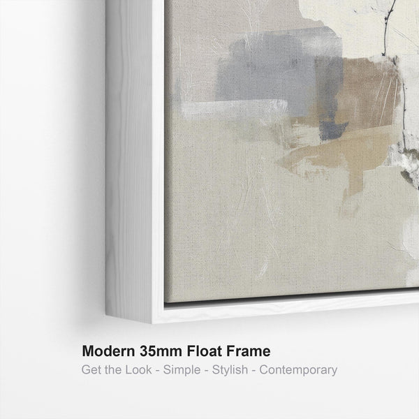 Neutral Abstract Framed Wall Art - Floral Dream - for Living Room