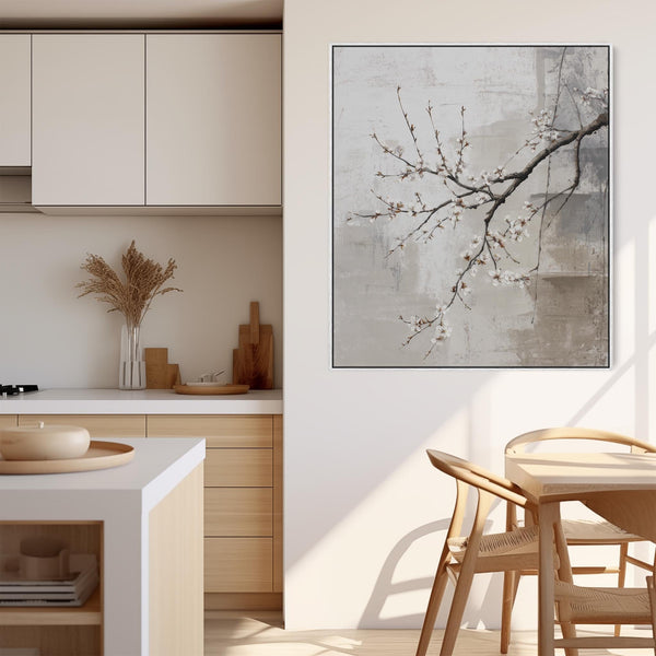 Neutral Wabi Sabi Artwork Framed - Floral - Whispers of Spring I