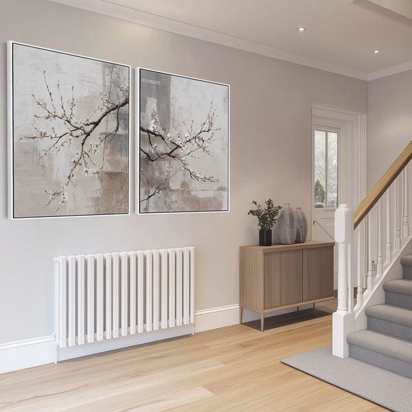Neutral Wabi Sabi - Pair - Framed Artwork - Floral - Whispers of Spring