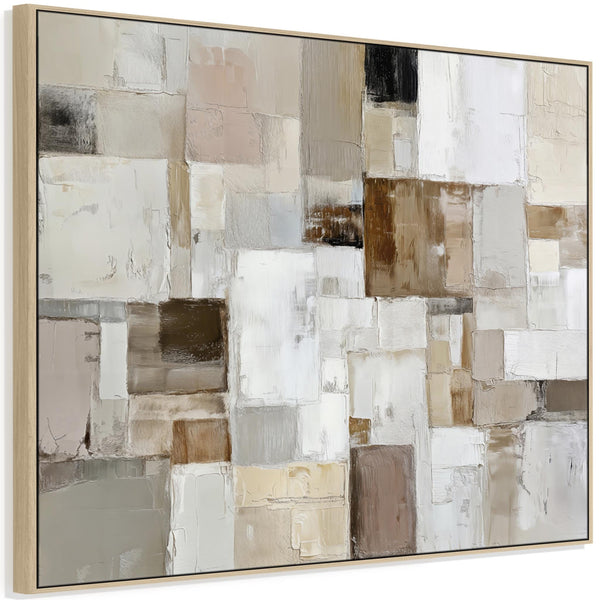 Hallway Framed Canvas Neutral Blush Brown Entrance Way Artwork