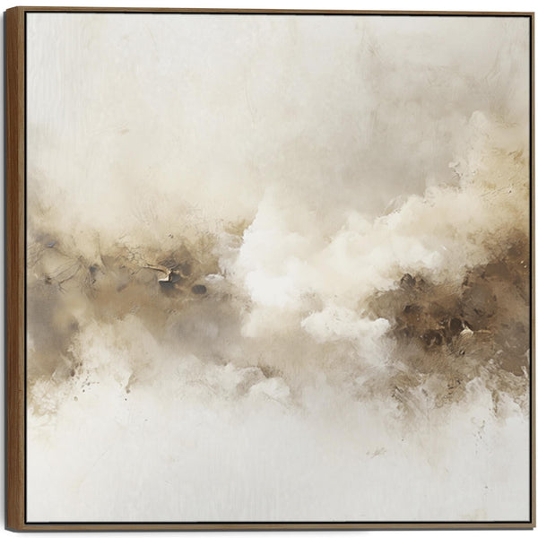 Kitchen Artwork Print Framed Canvas Abstract Brown Cream