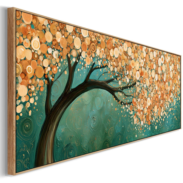 Teal Cream Gustav Klimt inspired Bedroom over Bed Canvas Art