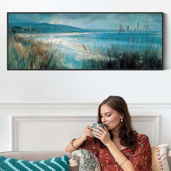 Wide Living Room Framed Wall Art Canvas for Lounge - Tempest