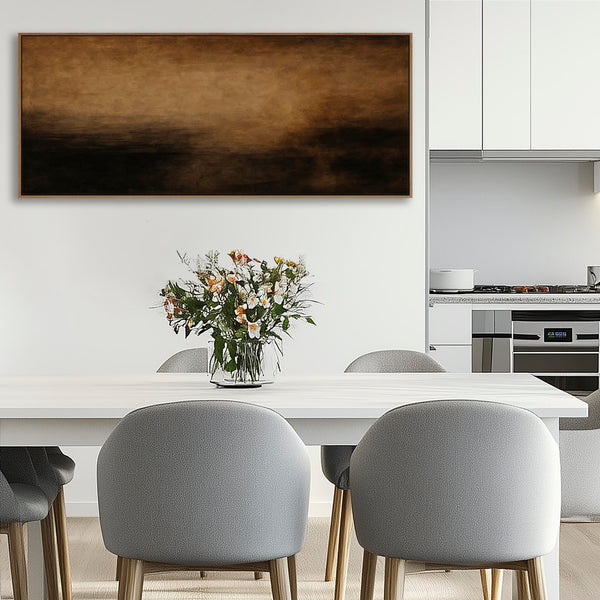 Brown Beige Black Framed Artwork Canvas Mocha Drift