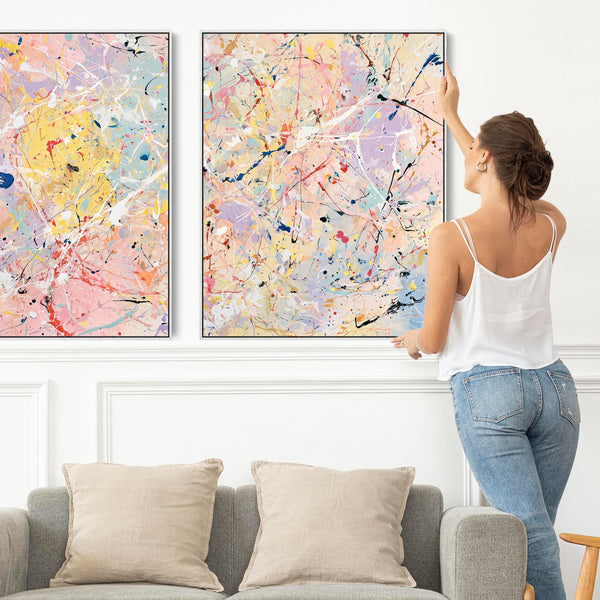 Freshen up your Living Room Colourful Pair Canvas Prints Framed