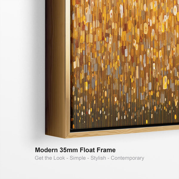 Wide Yellow Gold Abstract Bedroom Framed Canvas over Bed Art