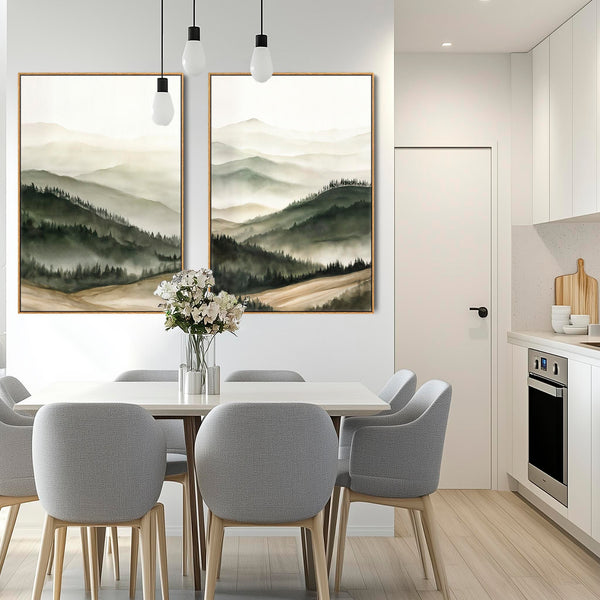 Extra Large Framed Wall Art Pair Canvases Set of 2 - Casentino