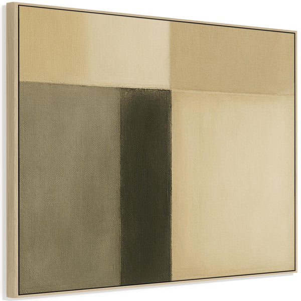 Green Cream Abstract Canvas Artwork Framed Sage Divide