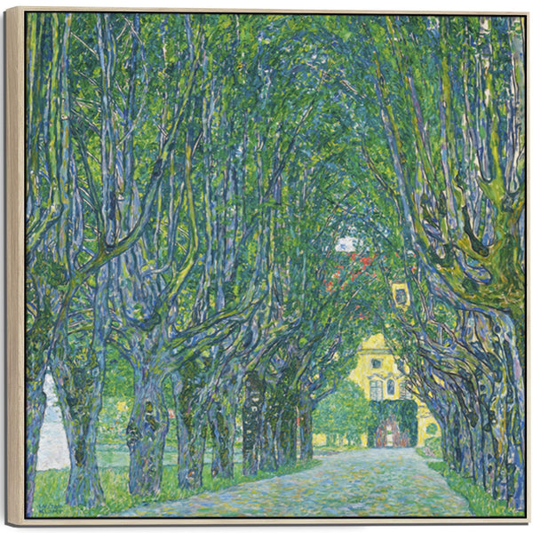 Living Room Lounge Framed Artwork Print on Canvas Green Gustav Klimt Schloss Klammer