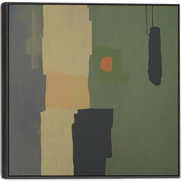 Sage Green Abstract Framed Wall Art - Olive Balance