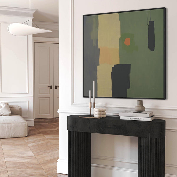 Sage Green Abstract Framed Wall Art - Olive Balance