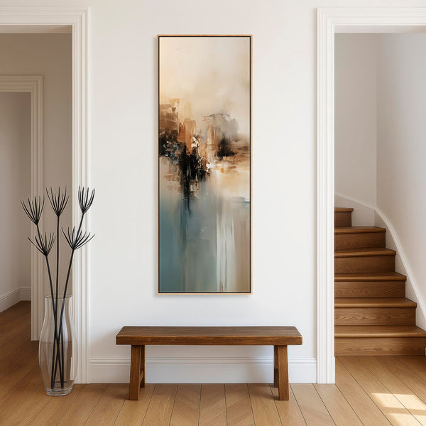 Hallway Framed Artwork on Canvas for Entrance Way - Teal Calm