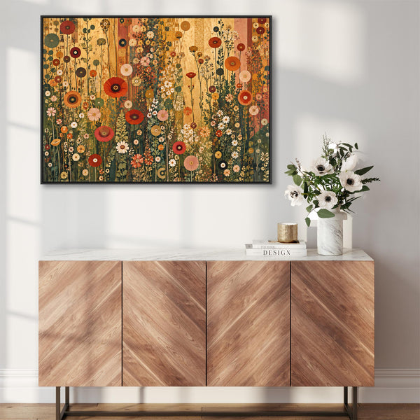 Gustav Klimt inspired Colourful Kitchen Framed Canvas Wall Art