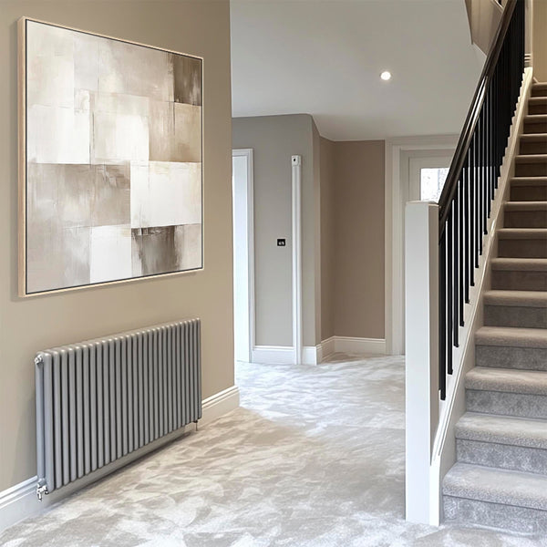 Bedroom Artwork Print Framed Canvas Beige Cream Abstract Neutral