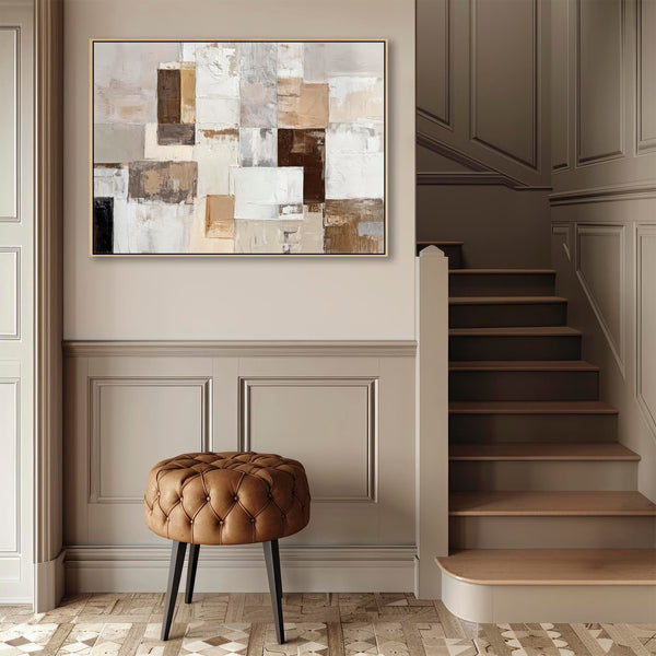 Hallway Framed Canvas Picture - Warm Neutral Entrance Artwork