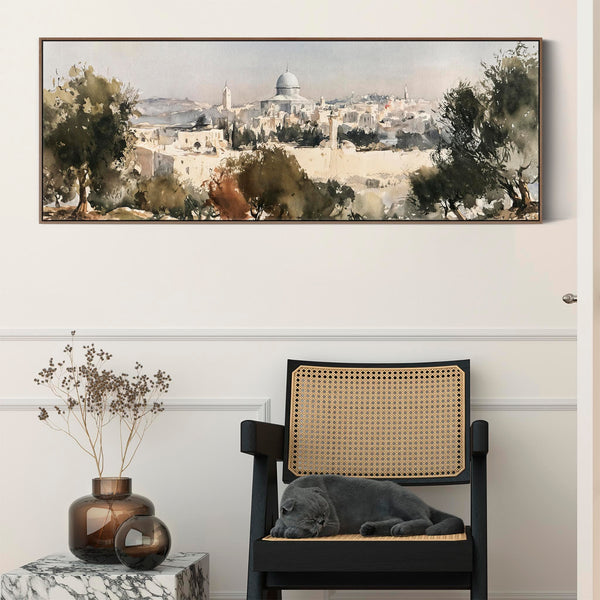 Islamic Palestine Framed Canvas Wall Art - Al Aqsa Qibli Mosque