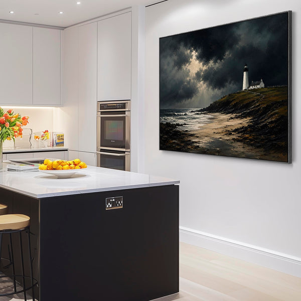 Framed Scottish Wall Art - Lighthouse - Atlantic Point