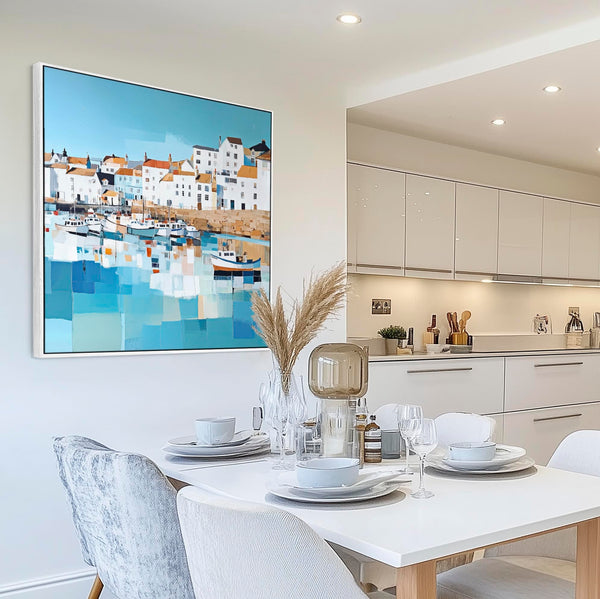 Cornish Seaside Wall Art Print - Framed Square - Coastal Memories