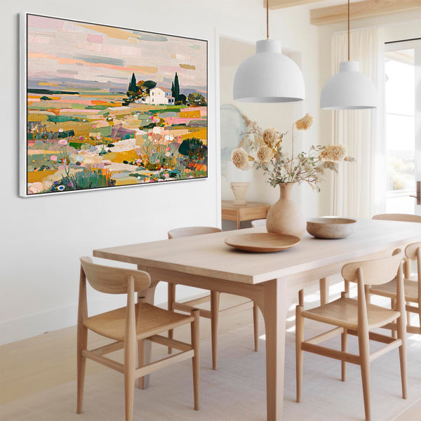 Tuscan Horizon Colourful Framed Artwork on Canvas