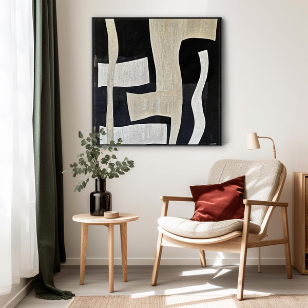 Wabi Sabi Abstract Artwork Print Framed Canvas Neutral