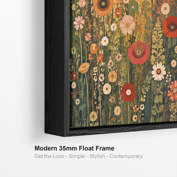 Gustav Klimt inspired Colourful Kitchen Framed Canvas Wall Art
