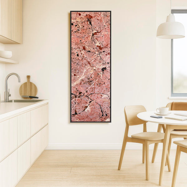 Tall Pink Hallway Wall Art - Framed Blush Abstract for Hall