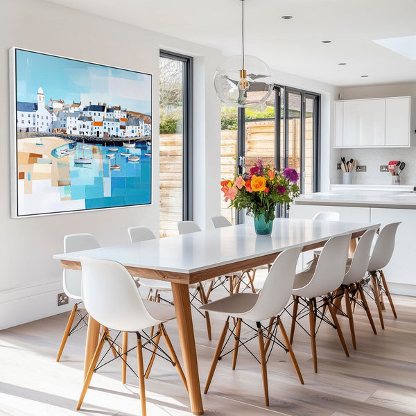 Extra Large Framed Coastal Art Print - Cornish Seaside 2