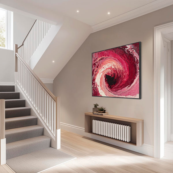 Red Abstract Framed Art Print - Fiery Inferno