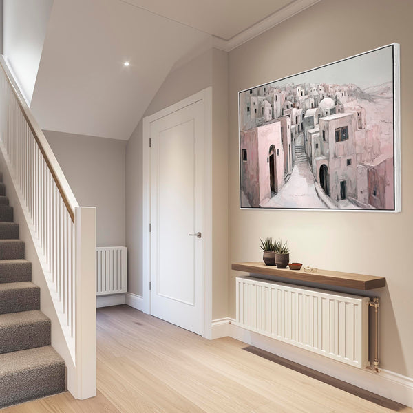 Dusky Pink Neutral Framed Canvas Wall Art - Mykonos Blush
