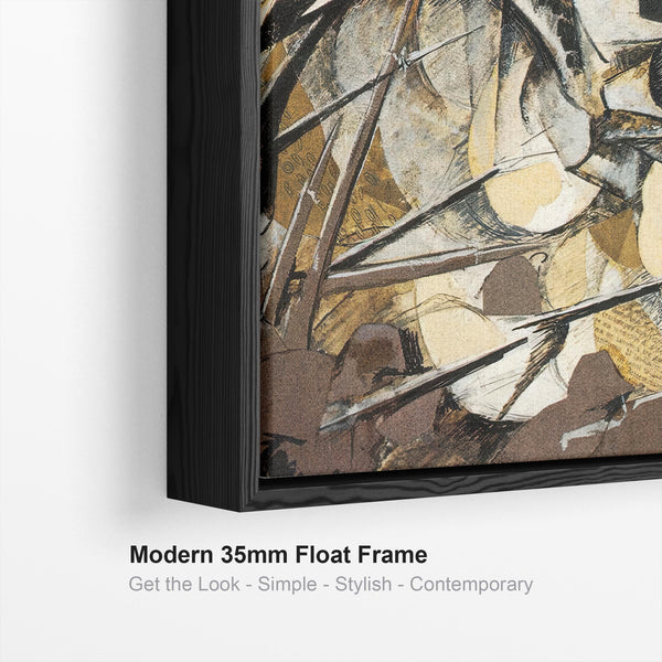 Umberto Boccioni Framed Art Picture on Canvas Charge of the Lancers
