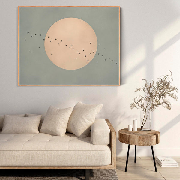 Living Room Framed Wall Art Lounge Picture - Duck Egg Blue