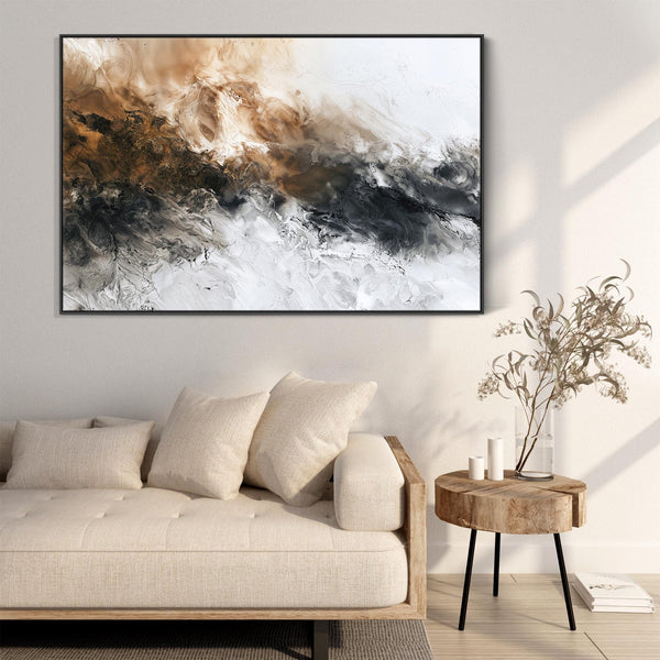 Extra Large Oversized Wall Art - Caramel Storm - Framed Canvas Art