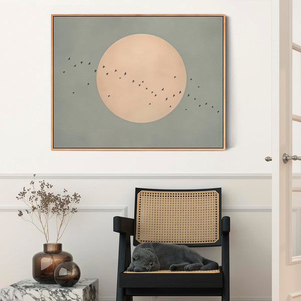 Living Room Framed Wall Art Lounge Picture - Duck Egg Blue