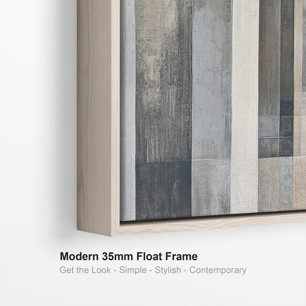 Moroccan Moorish Neutral Framed Wall Art Canvas - Granada Arch