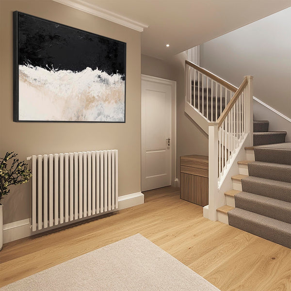 Cream Beige Black Framed Abstract Artwork Canvas Neutral Wave