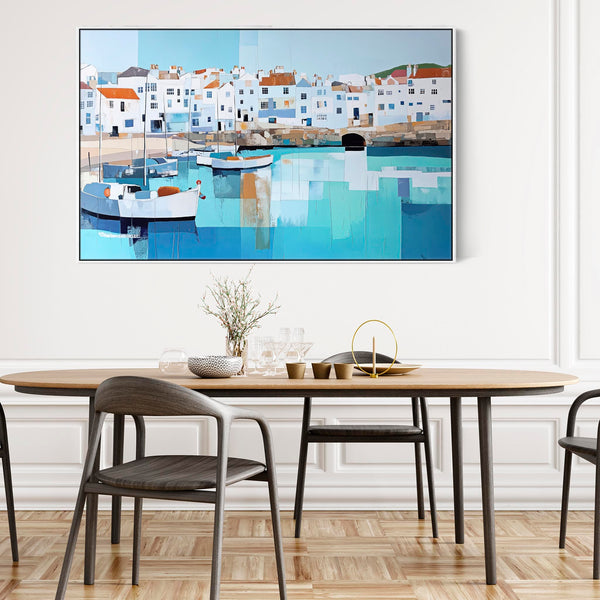 Extra Large Coastal Canvas Wall Art - Framed Oversized Artwork of Cornwall