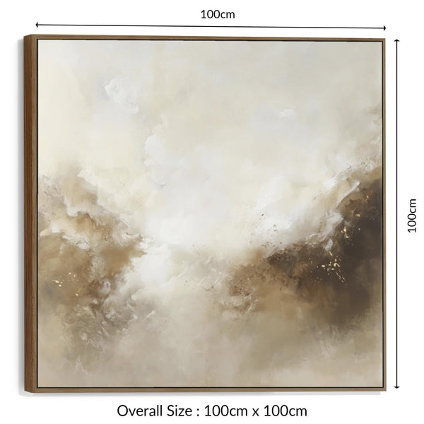 Bedroom Artwork Print Framed Canvas Brown Cream Abstract