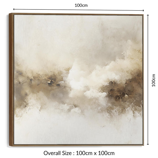 Kitchen Artwork Print Framed Canvas Abstract Brown Cream