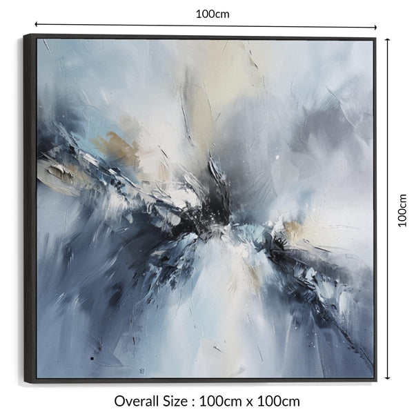 Blue White Abstract Framed Canvas XL - Skyfall