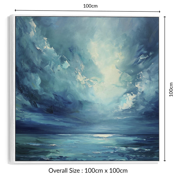 Blue Coastal Wall Art Framed Ocean Calm