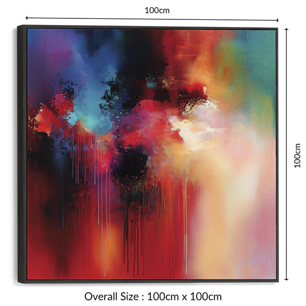 Unique Unusual Abstract Framed Wall Art Multi-Coloured Radiance