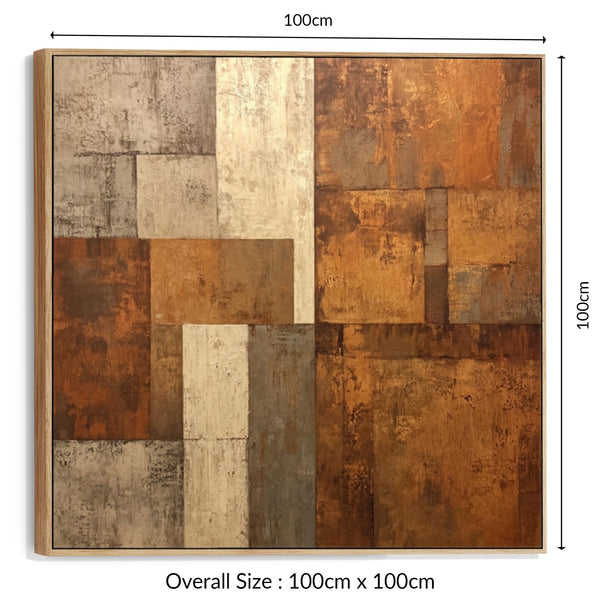 Beige Orange Rust Abstract Wall Art - Urban Fields