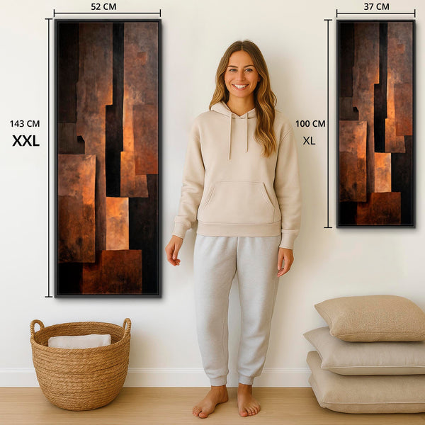 Tall Rust Brown Orange Upright Wall Art - Earth Shadows
